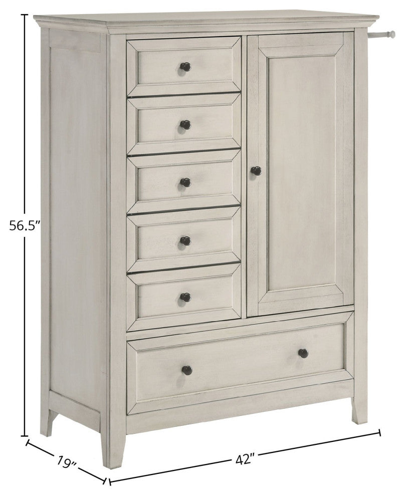 San Mateo 6-Drawer Wooden Youth Chest, Rustic White