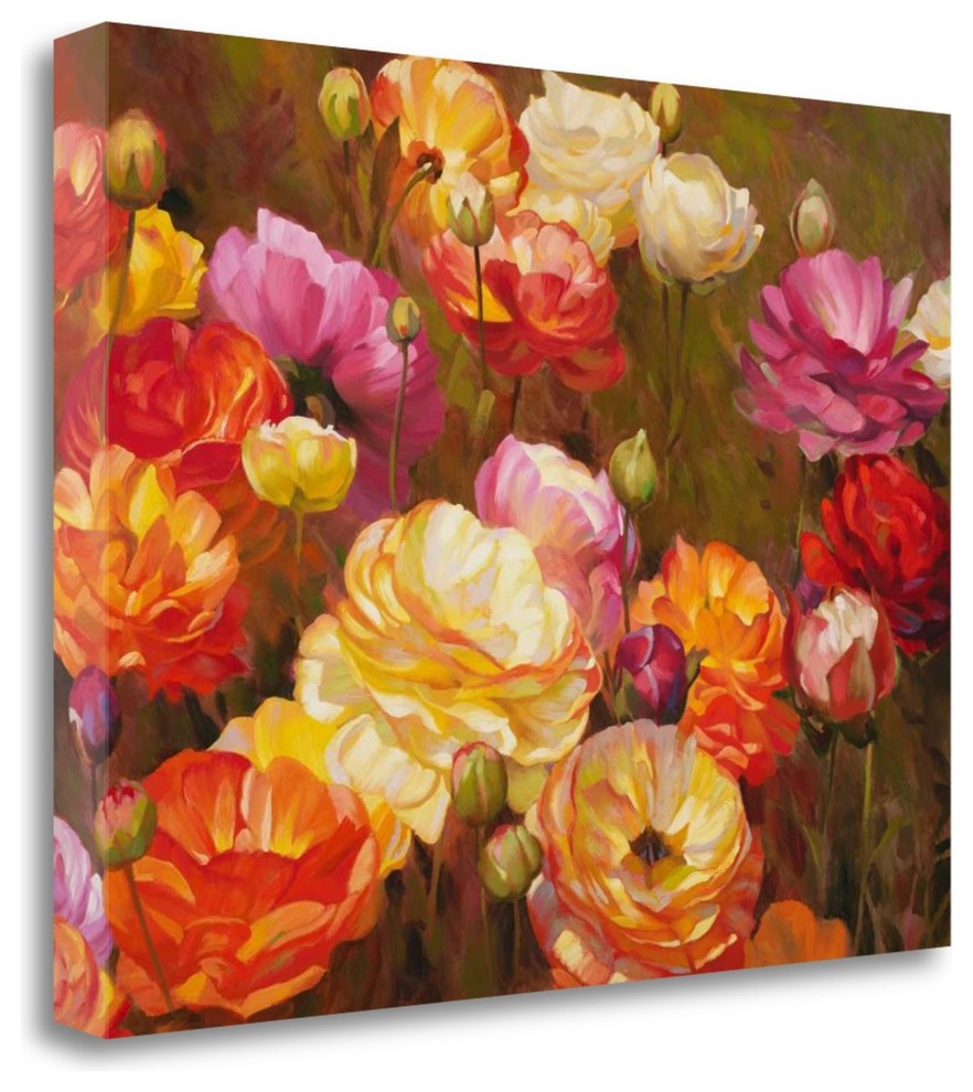 "Ranunculus Garden" By Emma Styles, Giclee Print on Gallery Wrap Canvas