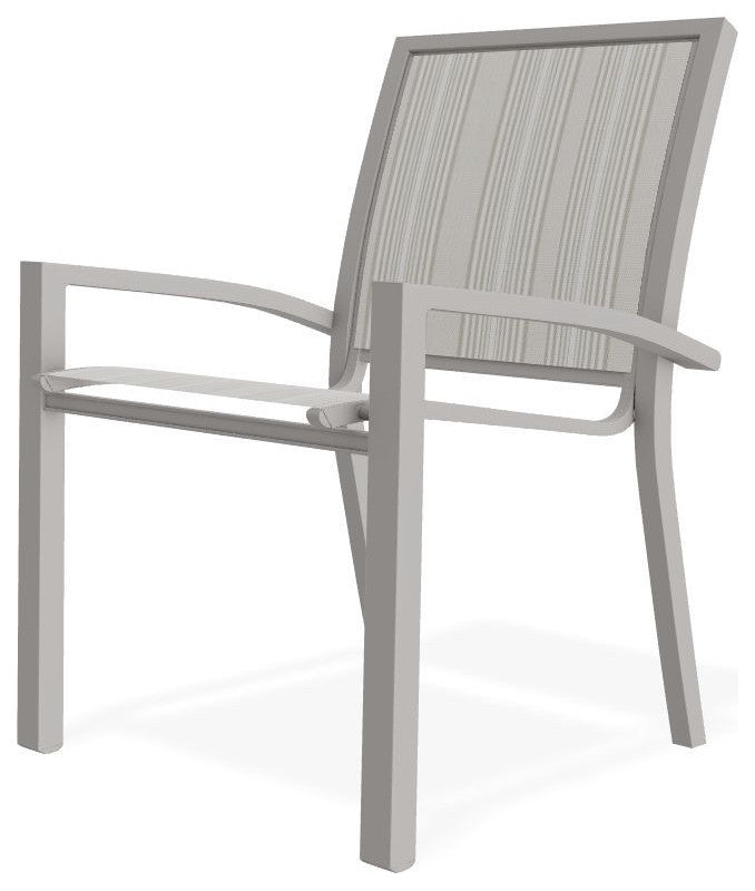 Kendall Sling Stackable Outdoor Dining Chair, Harbor/Warm Gray