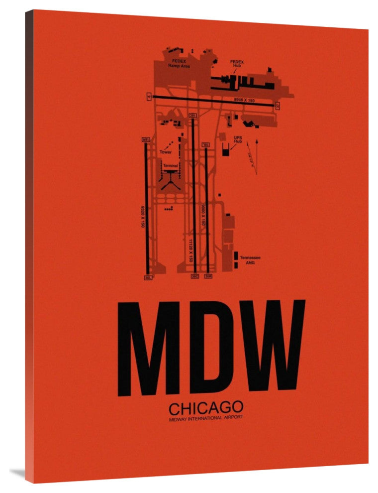 "MDW Chicago Airport Orange" Fine Art Print