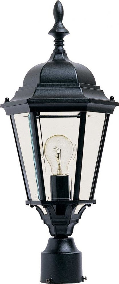 Maxim Westlake One Light Black Clear Glass Post Light