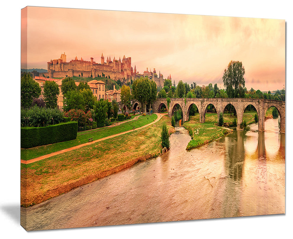 "Cite De Carcassonne" Panorama Landscape Wall Art, 40"x30"