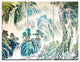 "Blue Chinese Landscape Painting" Metal Wall Art, 3 Panels, 36"x28"
