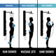Ellington 59" H x 6" W 4-Jet Shower Panel with Round Shower Head, Matte Black