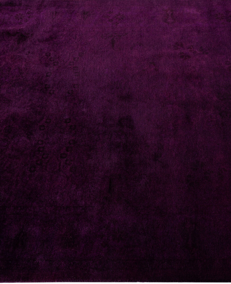 Overdyed One-of-a-Kind Hand-Knotted Area Rug Purple, 3' 2" x 12' 5"