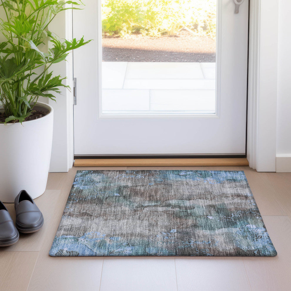 Machine Washable Indoor/Outdoor Chantille ACN1869 Taupe 1'8" x 2'6" Rug