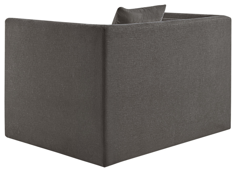 Everett Upholstered Chair, Grey, Chenille Fabric