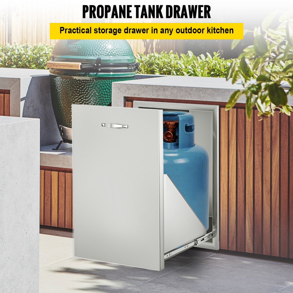 Outdoor Kitchen Propane Tank Drawer Stainless Steel Pull Out Trash Drawer