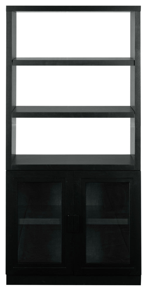 Safavieh Couture Roades Glass Cabinet Bookcase, Black