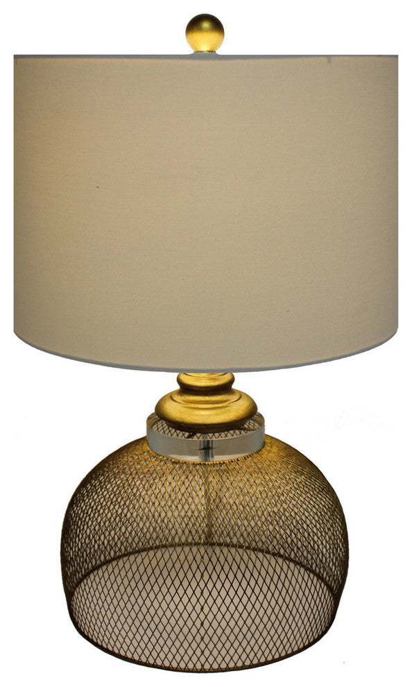 Eugenia Metal Cage Table Lamp, Gold
