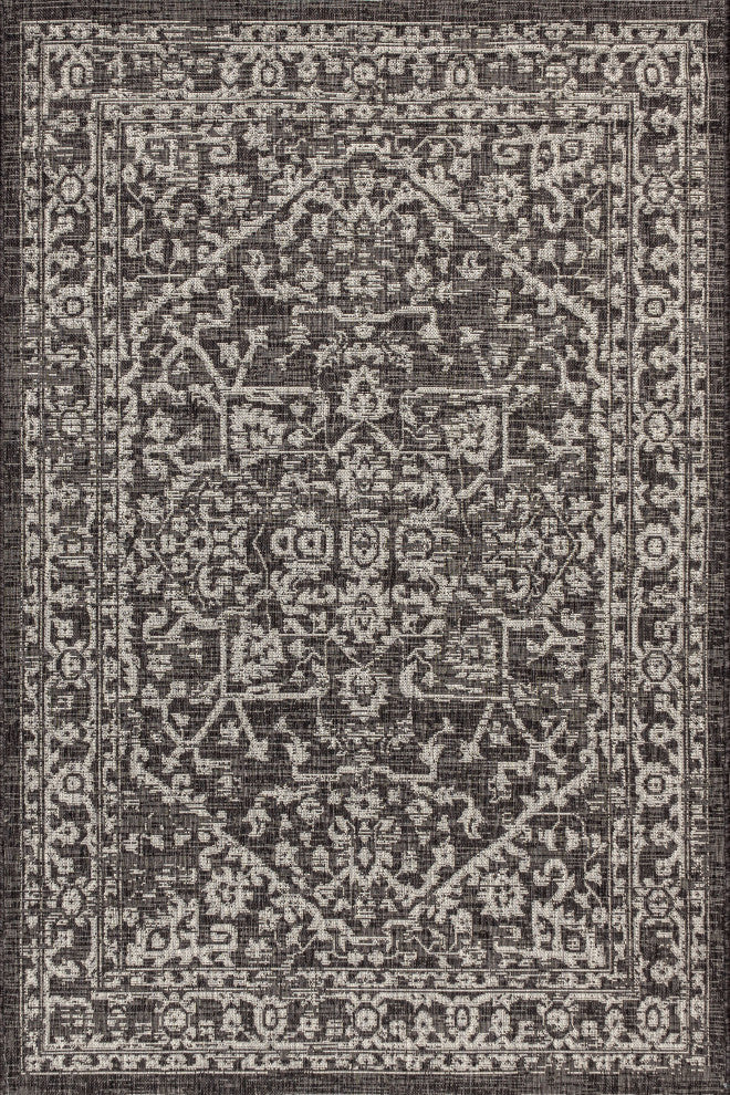 Malta Bohemian Medallion Textured Weave Indoor/Outdoor Area Rug