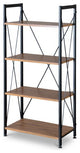 Modern 5-Tier Bookshelf, S-Shaped Z-Shelf
