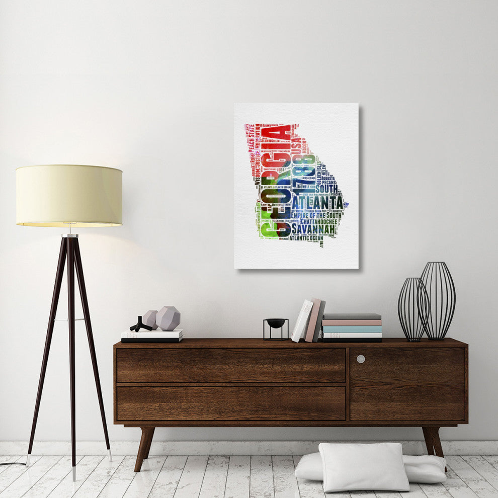 "Georgia Watercolor Word Cloud" Fine Art Print