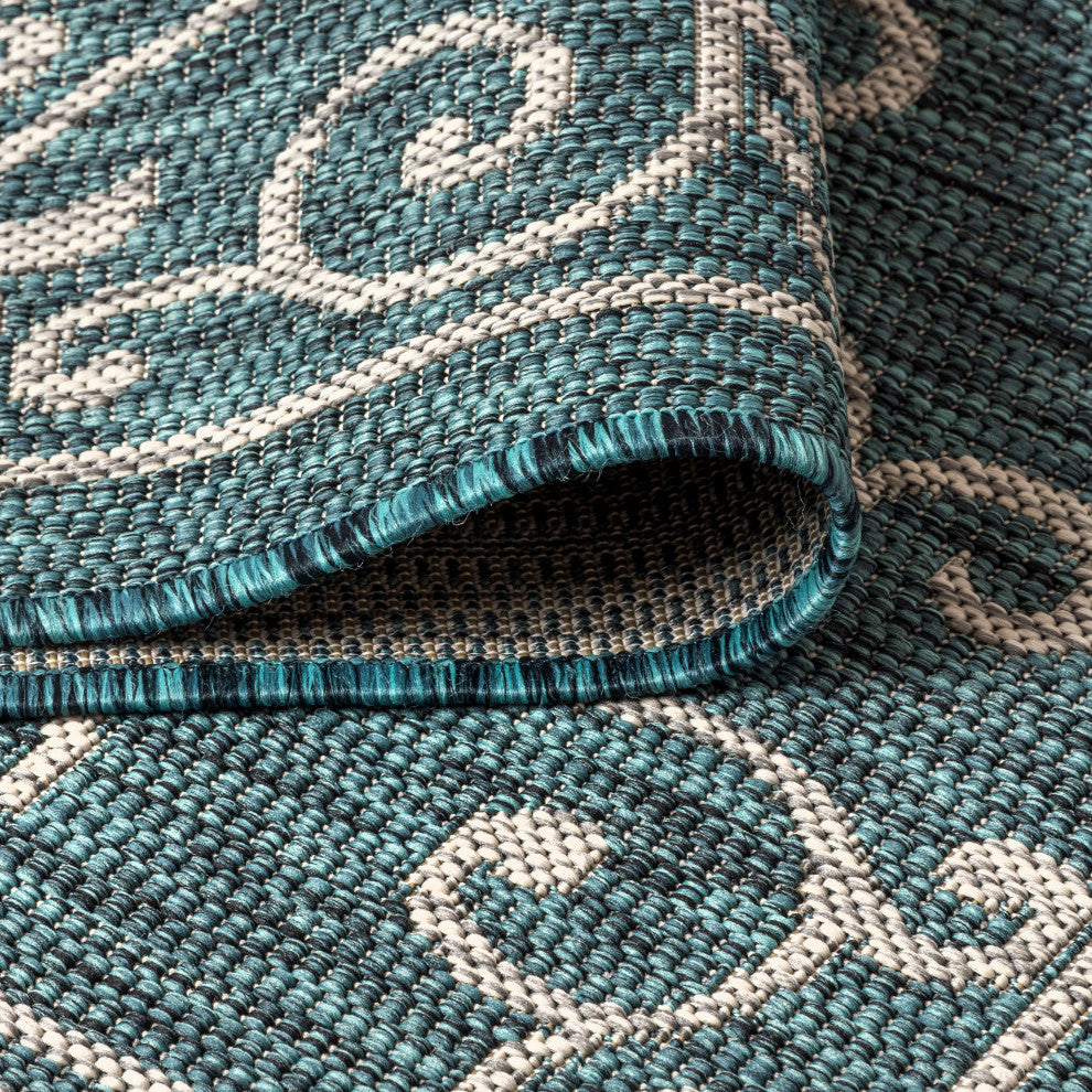 Charleston Vintage Filigree Textured Weave Indoor/Outdoor Area Rug