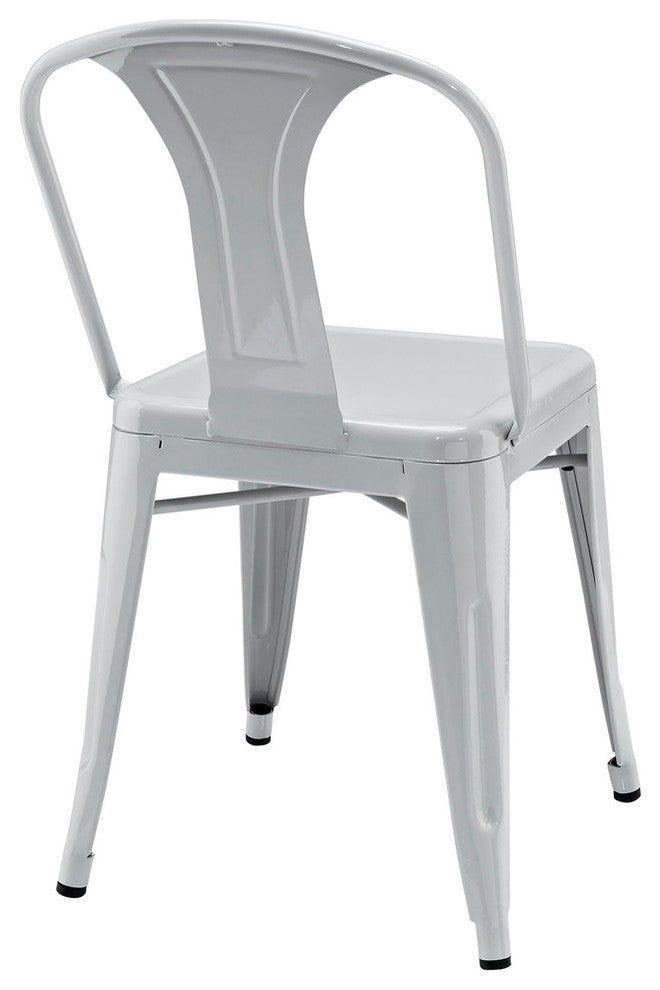 Modern Contemporary Kitchen Metal Dining Side Chair Set of 2 Gray