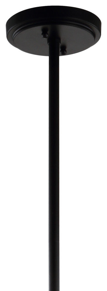 Adam Adjustable Metal and Glass Led Pendant, Oil Rubbed Bronze, 16" Width