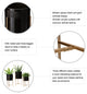 Set of 3 Modern Glossy Metal Plant Stands, KD, Black / Gold