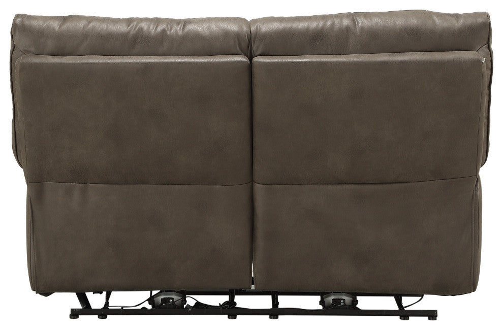 ACME Harumi Loveseat, Power Motion, Gray Leather-Aire