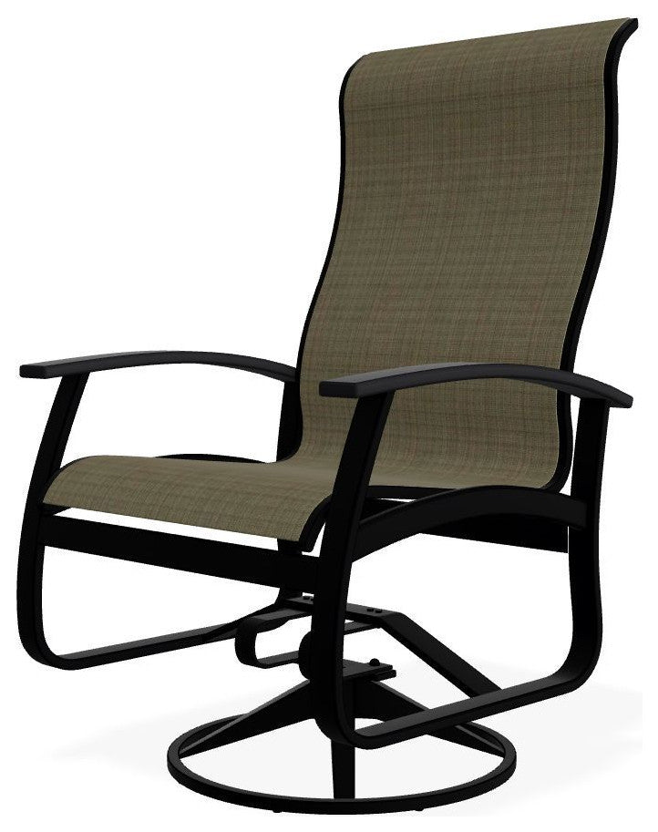 Belle Isle Sling Outdoor Swivel Rocker, Elevation Stone/Black