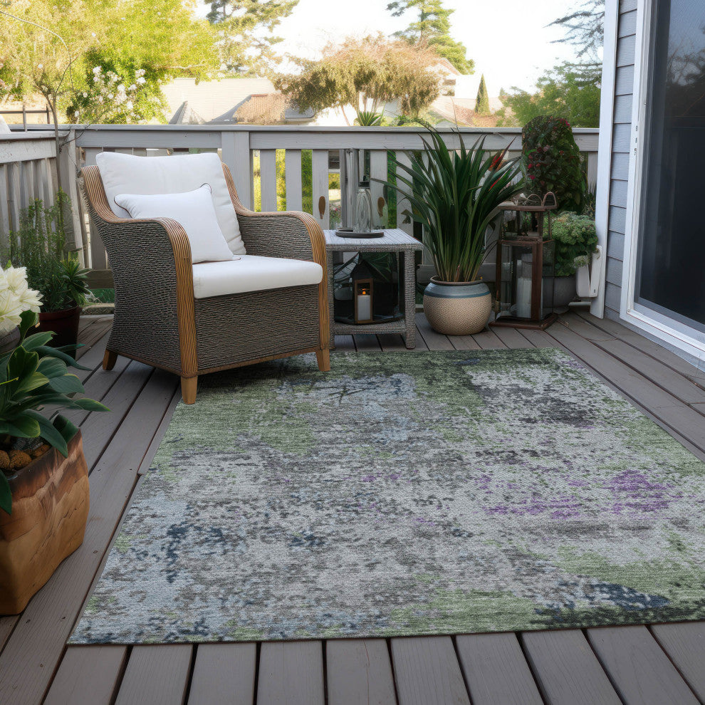 Machine Washable Indoor/Outdoor Chantille ACN1911 Fern 8' x 10' Rug