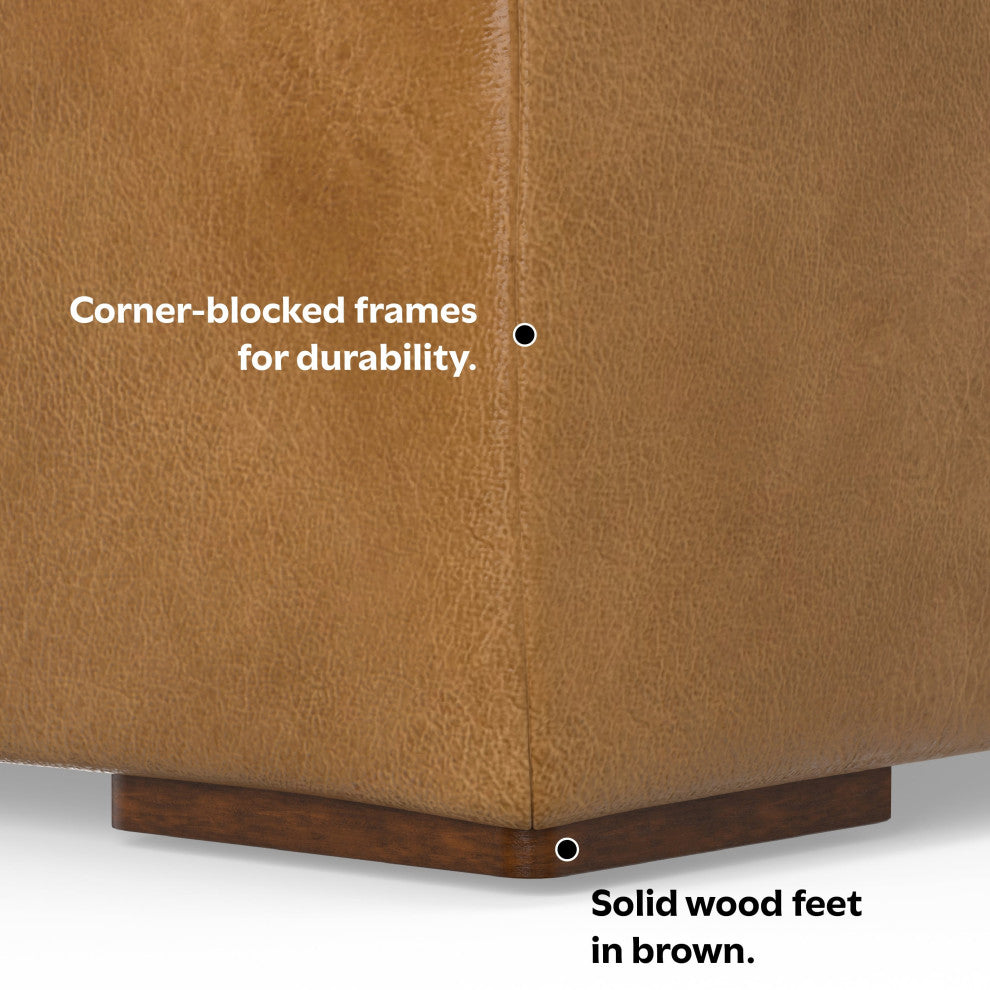 Rex Center Armless Sofa Module in Genuine Leather