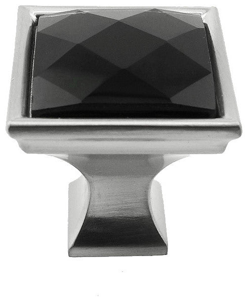 MultiFaceted Black Onyx Brushed Nickel Madison Classic Knob