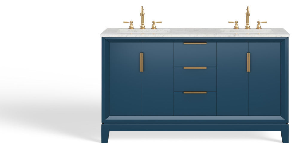 The Ezra Bathroom Vanity, Monarch Blue, 60", Double Sink, Freestanding