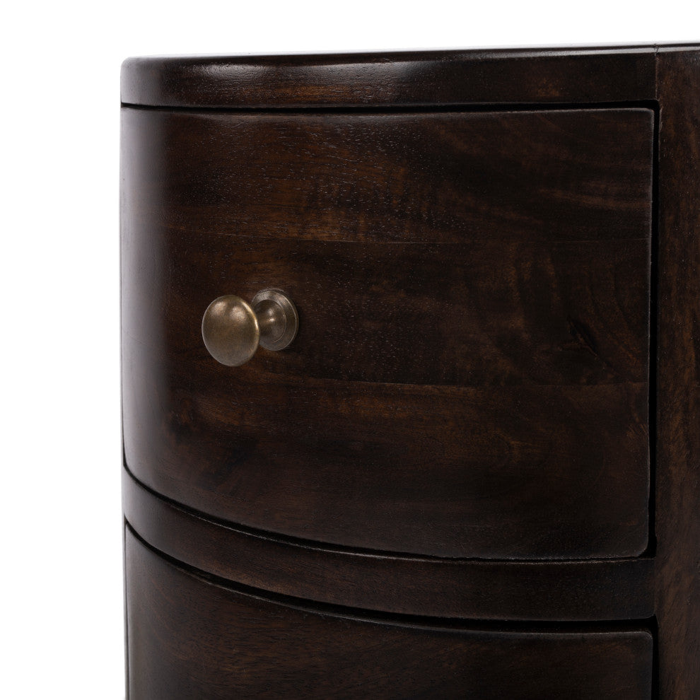 Butler Liam Wood End Table With Storage, Dark Brown
