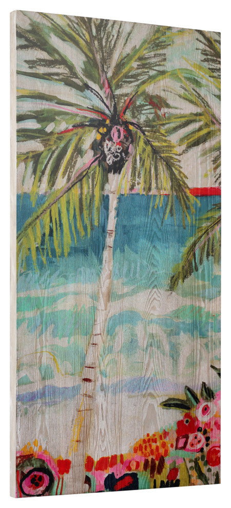 Palm Tree Diptych Wall Art Fine Giclee Printed on Hand Finished Ash Wood