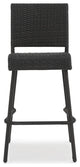 GDF Studio Trestle Outdoors Dark Brown Wicker Bar Stools, Set of 2
