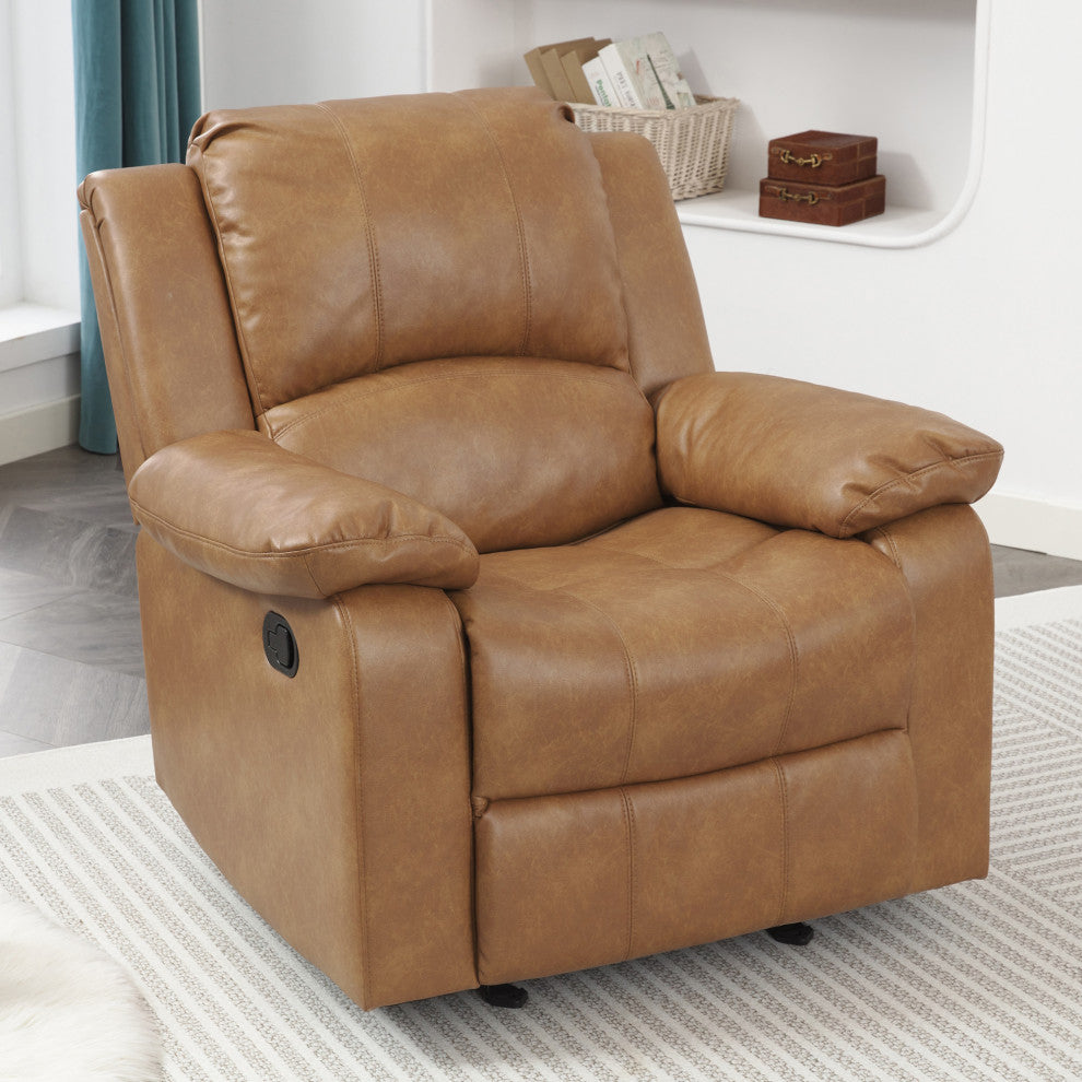 Clifton Saddle Leather Gel Glider Rocker Recliner