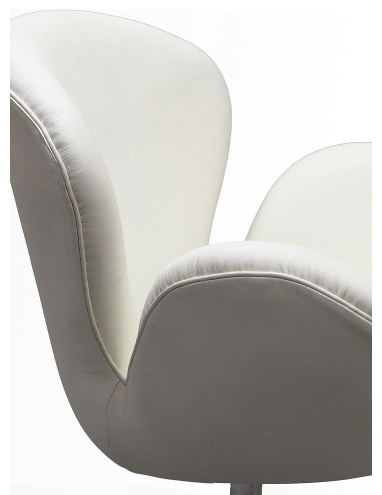 Modern Contemporary Living Room Leather Lounge Chair White