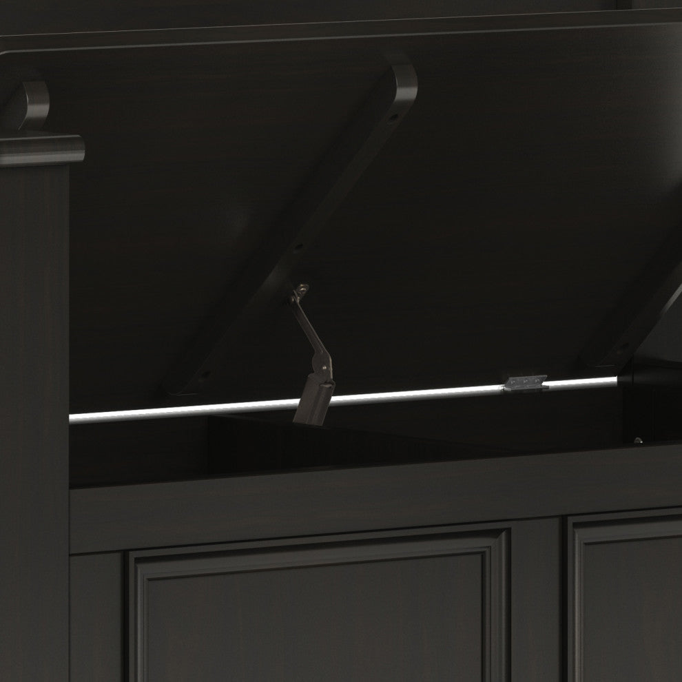 Amherst Solid Wood Small Entryway Storage Bench, Hickory Brown