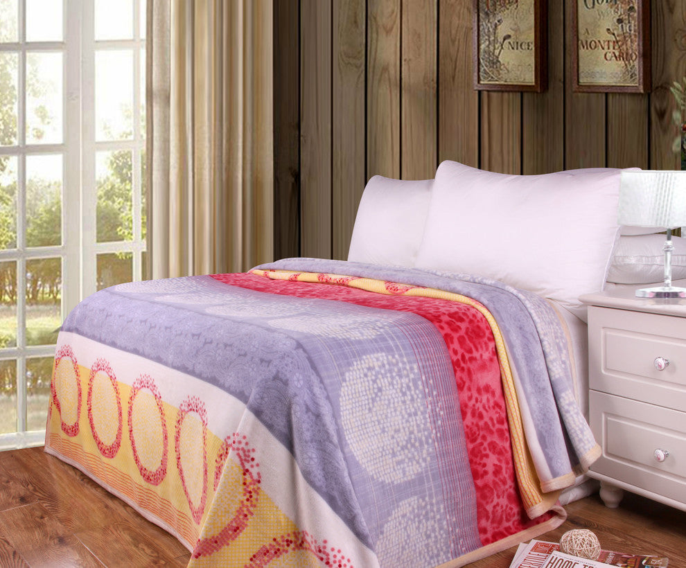 Seashore Reversible Fleece Flannel Blanket, Multicolor