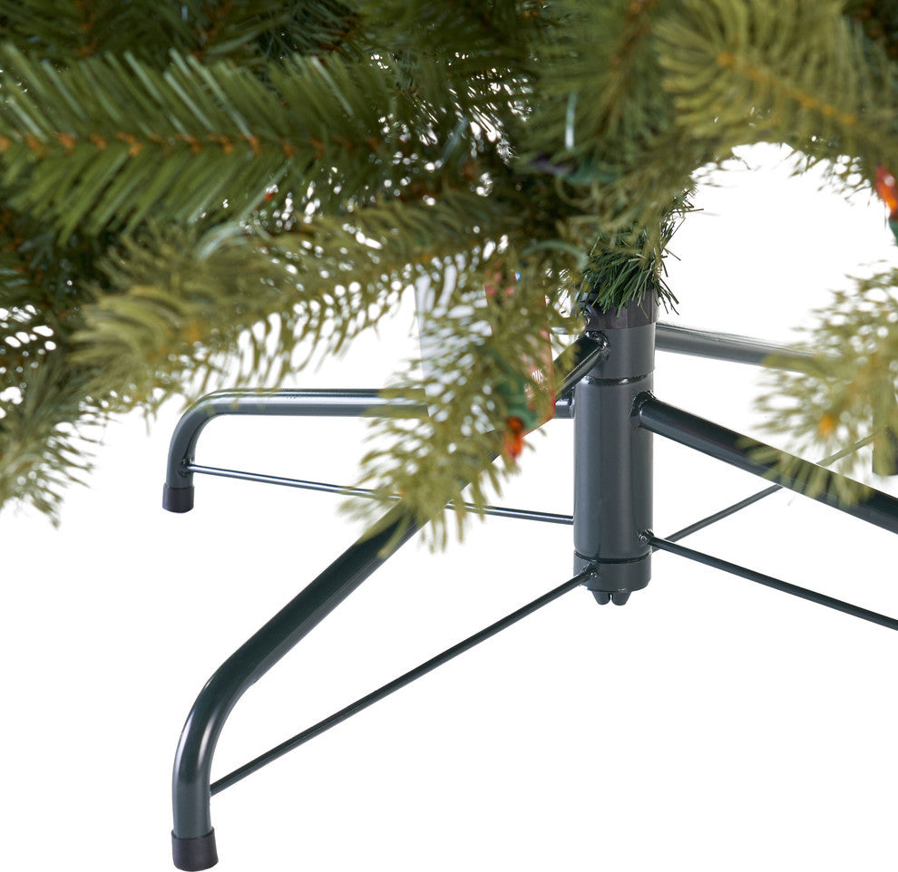 9' Mixed Spruce Artificial Christmas Tree, Pre-Lit Multi-Colored