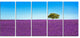 "Lonely Tree in Lavender Field" Landscape Wall Art Print, 5 Panels, 60"x28"