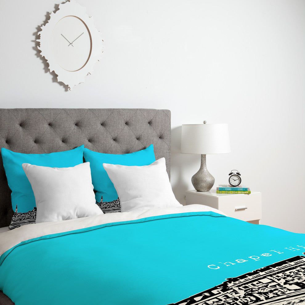 Deny Designs Bird Ave Chapel Hill Blue Duvet Cover - Lightweight