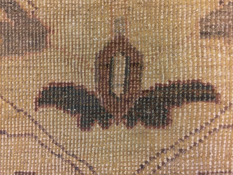 Low-Pile Peshawar Mahmood Beige/Green Rug, 8'10x11'6