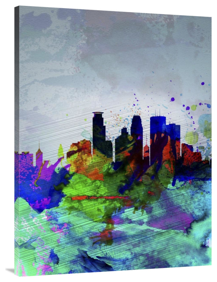 "Minneapolis Watercolor Skyline" Fine Art Print