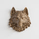 Faux Mini Wolf Wall Mount Wall Decor, Bronze