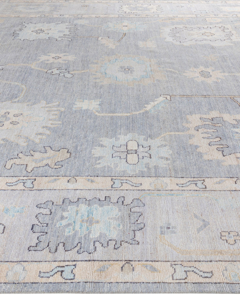 Oushak One-of-a-Kind Hand-Knotted Area Rug Light Gray, 10'0" x 14'0"