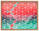 Elisabeth Fredriksson Rose and Turquoise Cubes Rectangular Tray, 18"x14"