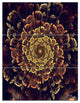 "Perfect Fractal Flower in Brown and Gold" Metal Wall Art, 3 Panels, 28"x36"