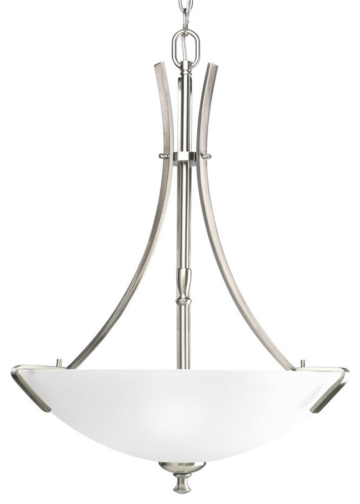 Wisten 3-Light Hall Fixture, Brushed Nickel and Etched