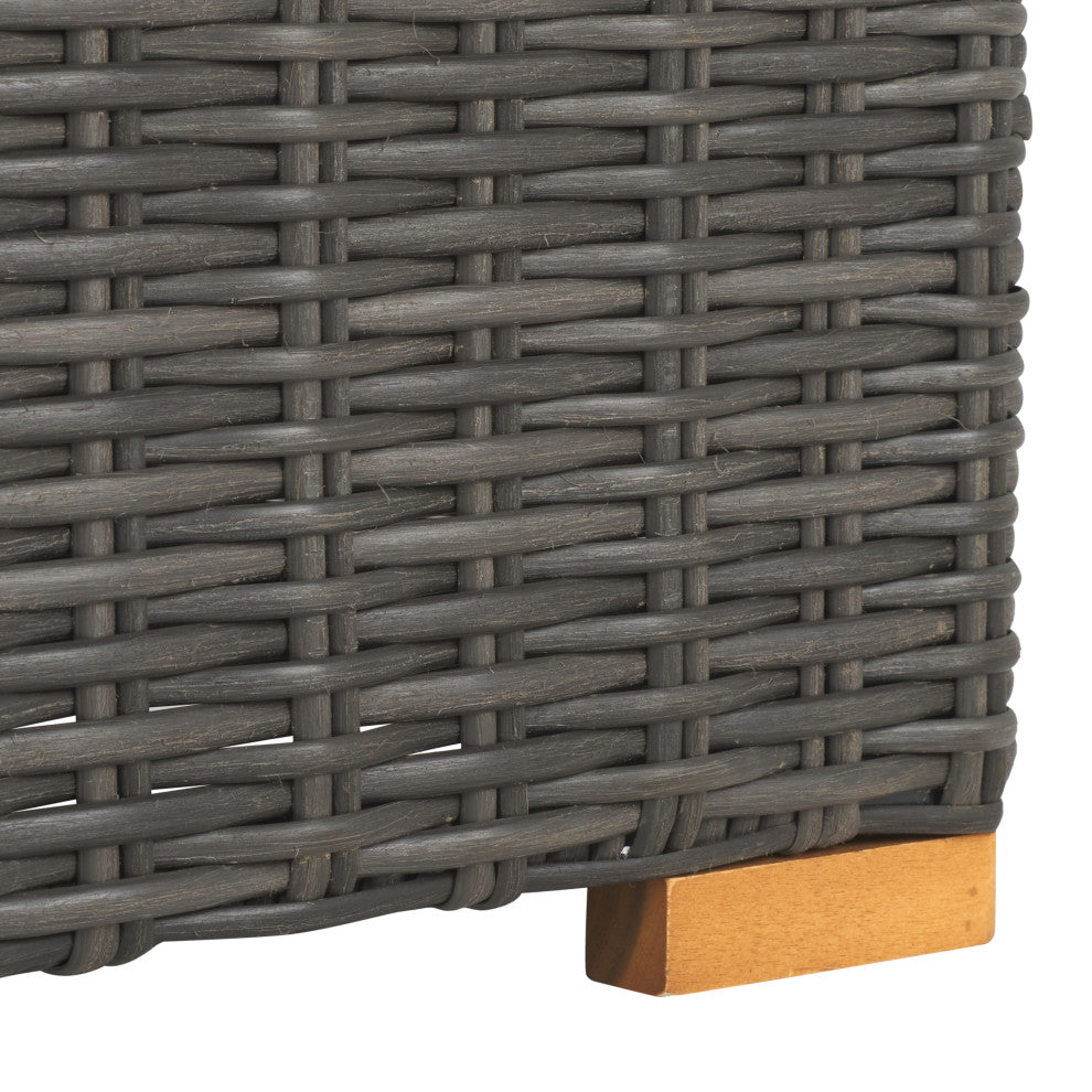 Safavieh Couture Indoor-Outdoor Anguilla Wicker Chaise Sofa, Dark Grey/White