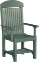 Set of 4 Poly Dining Chairs, Green, Dining Height, Arm Chair