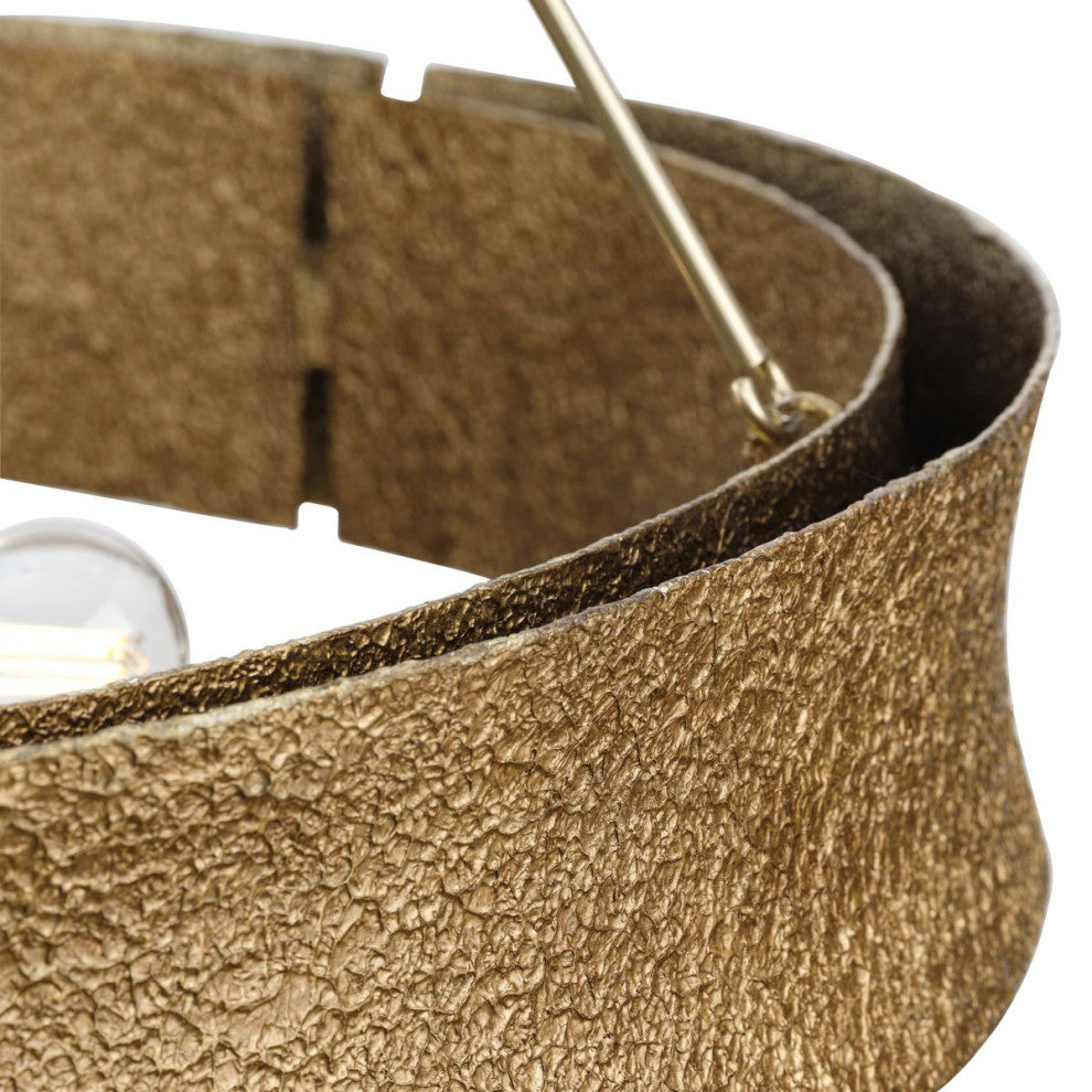 Lusail Collection Soft Gold Luxe Industrial Chandelier, 5-Light