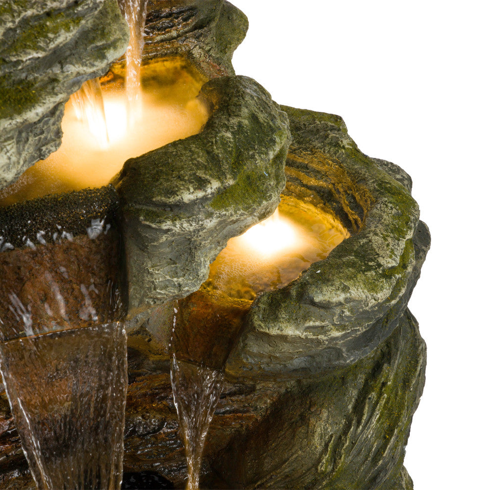 Rock Fountain with LED Lights