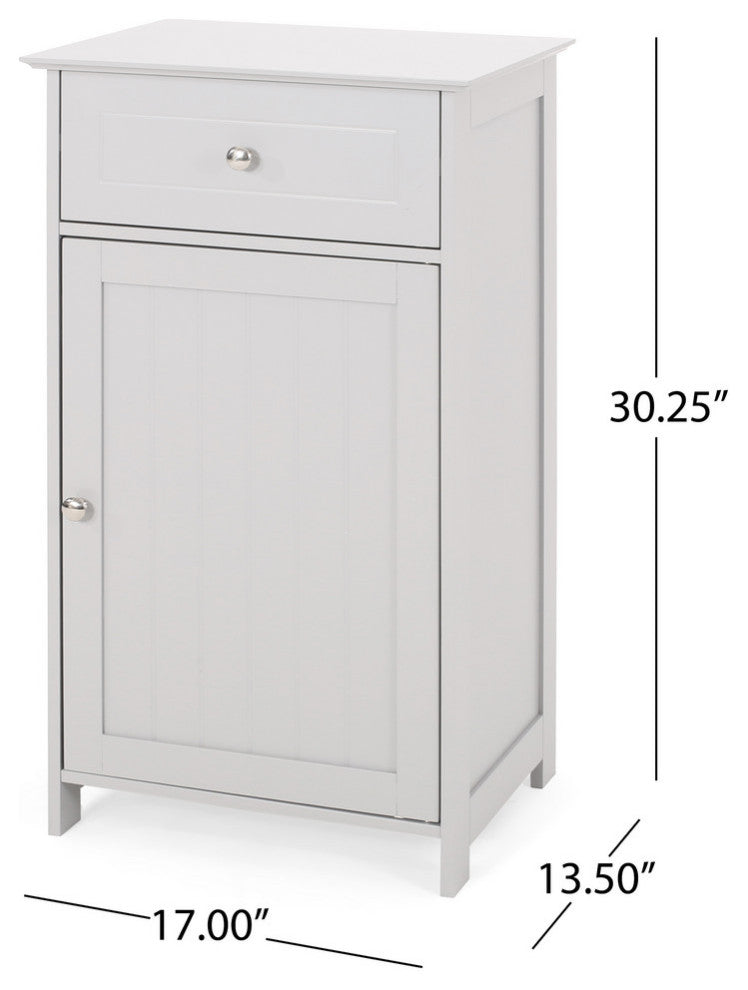 Chloe Modern Bathroom Storage Cabinet, Light Gray