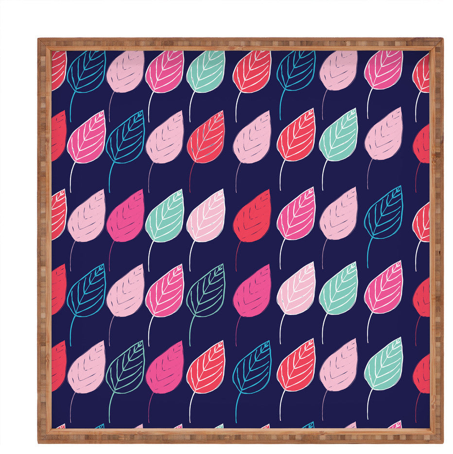 Ali Benyon Happy Leaves Square Tray